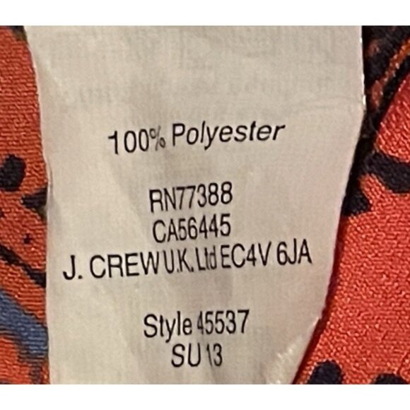 J. Crew Asian Inspired Paisley Henley Tunic Top Size XL Red Long Sleeve - Picture 11 of 11